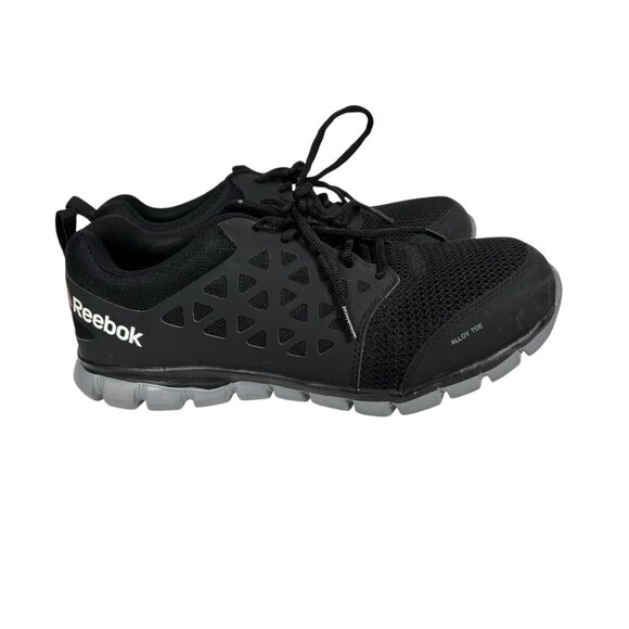 REEBOK SUBLITE CUSHION MENS 11.5 ALLOY TOE ATHLETIC WORK SHOES RB4041 BLACK ASTM - Picture 1 of 12